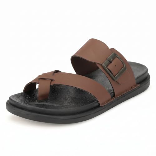 Image of KRISMO Men's Rich Quality|Perfect Style|Ultalightweight Synthetic Leather Buckle Sandal