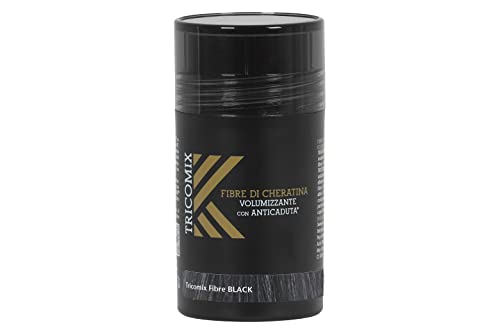 Tricomix Fibre Black 27 g - fibras de queratina com efeito de volume e antiqueda preto