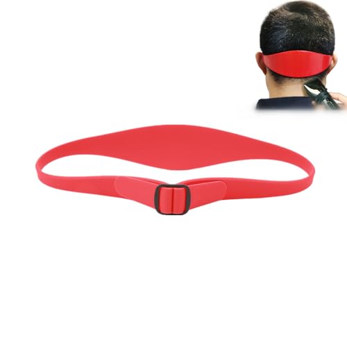 Neckline Shaving Template Adjustable Non Slip Curved Silicone Hair Trimming, DIY Hands Cut, Trim, and Shave Use for Children Adults (Red)