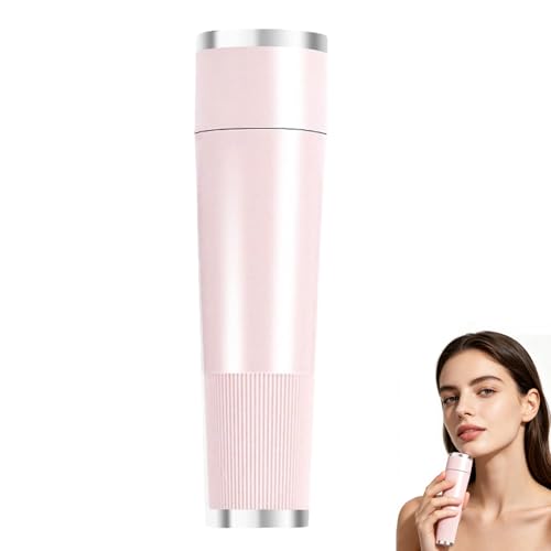 Bloomly Facial Hair Remover Bloomly Hormonal Hair Remover Pro Gentle Micro Trimming with Led Light Portable Design Painless Electric Face Razor for Coarse Hair (Pink)