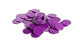 Plastic Counters: Purple Color Gaming Tokens (Hard Colored Plastic Coins, Markers and Discs for Bingo Chips, Tiddly Winks, Checkers, and Other Board Game Playing Pieces)