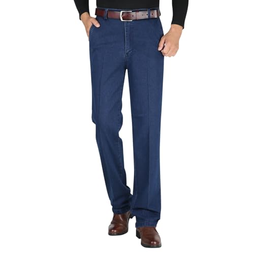 Men's Casual Slim-Fit Comfort Jean, Extra Tall Relaxed Fit Stretch Jeans with Zipper and Button