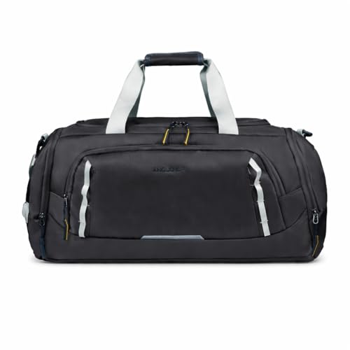 Bolsa de Viagem Grande Transversal, Impermeável com Múltiplos Compartimentos, Alça de Ombro, Material Premium (Preto)