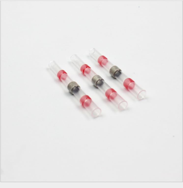 50 100PCS 200PCS 22-18 AWG SST Series Waterproof Heat Shrink Solder Sleeve Seal Butt Terminal Connector - (Color: Red, Pins: 200pcs)