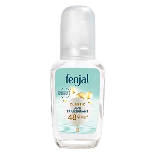 fenjal Atomizador antitranspirante – 75 ml, 48 h de protección, con aceite de almendras, cuidado vegano para pieles sensibles – Classic