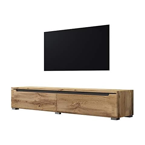 Selsey Swift - Fernsehschrank/TV-Lowboard Hängend oder Stehend 140 cm Wotan Eiche Matt Cover