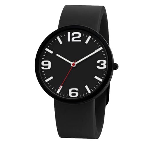 NUOVO Uhren Unisex Uhr Easy Lesen Uhr mit Großen Zahlen Casual Analog Quarz Wasserdicht Sport Digital Herrenuhren Damenuhren Schwarz Zifferblatt Silikonband Damenuhr