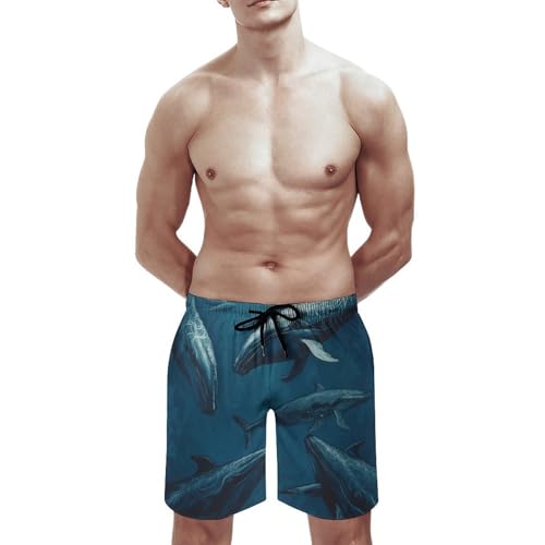 Mens Shorts Ocean Whale Men Swim Trunks Quick-Dry Beach Shorts with Drawstring Pocket Bathing Suit3