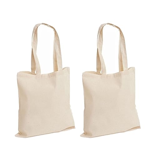 100% Cotton Canvas Reusable Shoulder Tote Bag Natural Colour with handle for Shopping Grocery Handbag Eco-Friendly Organic material decays and compost easily recyclable (Natural 2 Pack) 100% Cotton Canvas Reusable Shoulder Tote Bag Natural Colour with handle for Shopping Grocery Handbag Eco-Friendly Organic material decays and compost easily recyclable (Natural 2 Pack)