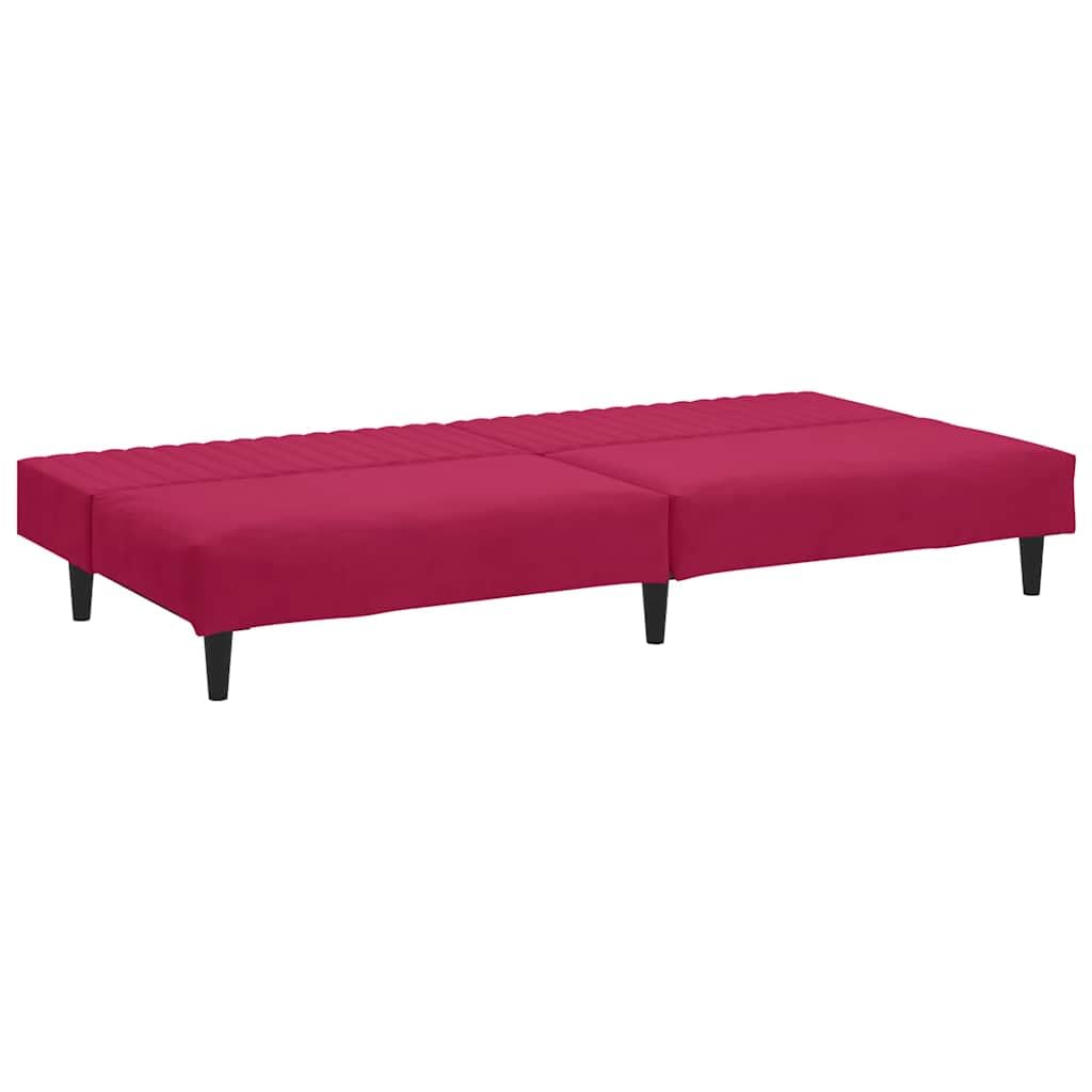 Sofá cama de 2 plazas color rojo vino terciopelo 200 x 84,5 x 69 cm, sofá cama plegable con marco de madera, mini sofá para salón, habitación de invitados, oficina
