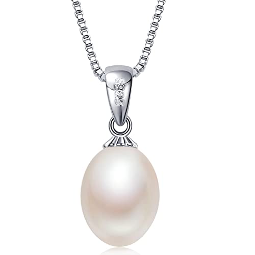 Collier pendentif en perles pour femmes bijoux eau douce naturelle 8-9mm