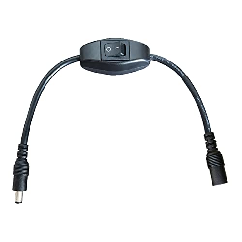 Liwinting Câble DC on/Off avec Interrupteur 20AWG, Interrupteur DC Jack 5,5 mm x 2,1 mm Prise Mâle vers Féminin, Noir