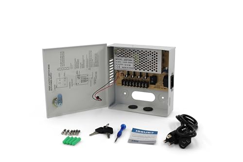 Ares Vision 4 Channel/Port 5 AMPS, 12V DC Power Supply Box, Individually Fused for CCTV, LED, and All 12v DC Devices. Includes Screw Drivers & Extra fuses