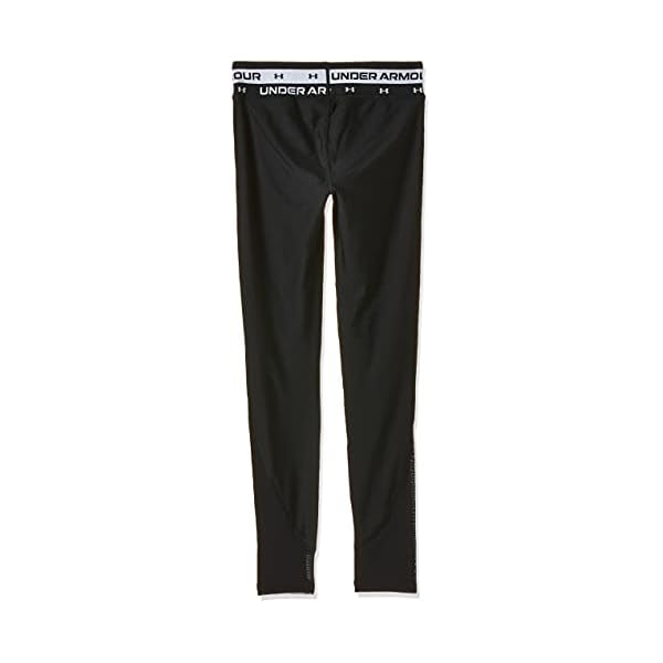 Under Armour Girls' HeatGear Armour Leggings , Black (001)/White , Youth Small