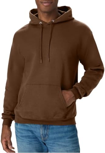 Hanes Comfortblend EcoSmart Hoodie, Midweight Fleece, Pullover Hooded Sweatshirt for Men, Army Brown, Small