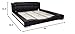 Container Furniture Direct Liam Collection Contemporary 2 Tone Faux Leather Upholstered Platform Bed with Padded Headboard, Black/White
