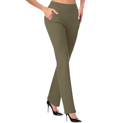 Clearance Items Free Dress Pants Women Business Casual Office Work Pants Premium Stretch Yoga Pants Straight Leg Bootcut Slacks Pants