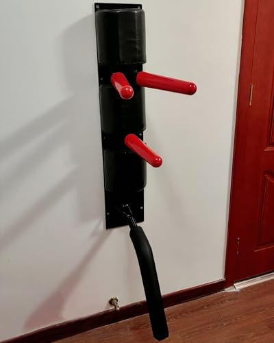Blazea Wing Chun Dummy One-Piece Training Dummy for Wall, Wooden Man Pile Training Gear, Wing Chun/Martial Arts/Chinese Kong Fu Exercise Tools