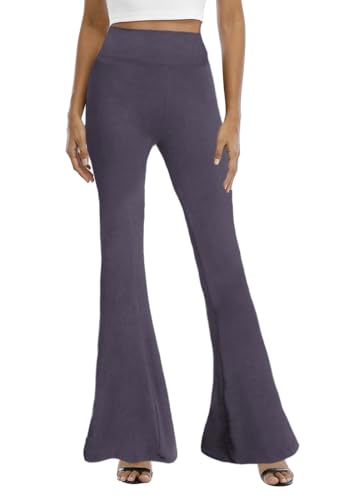 Image of WSPLYSPJY Women's Print Stretch Bell Bottom Flare Palazzo Pants Trousers