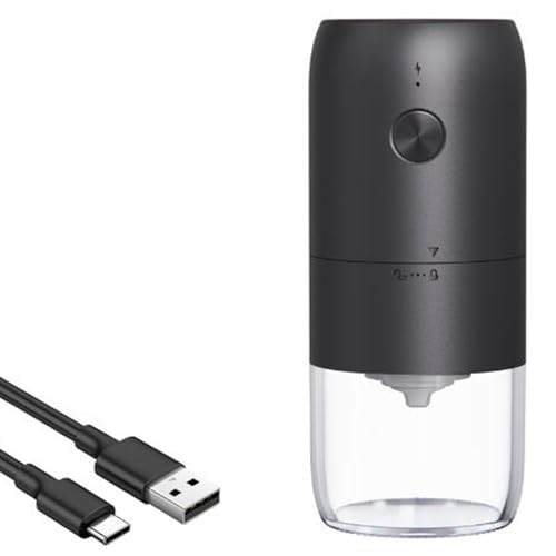 Zjyufy Coffee Grinder, Electric Burr Coffee Grinder, Portable Coffee Bean Grinder with Multi Grind Settings, USB Cable and Cleaning Brush