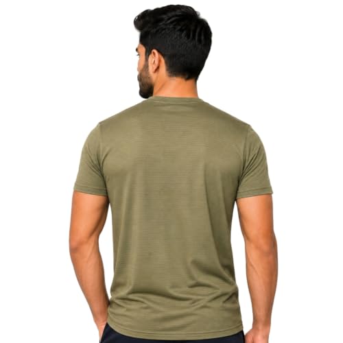 Image of NINQ Half Sleeve Tshirt for Men | Round Neck Regular Tshirt | Breathable Mesh Dotted Stylish T-Shirt | Sports Wear Casual Tee for Gym, Running & Daily Comfort