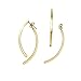 Surrounded Forest Curved Earrings Long Bar Earrings Curved Stick Earring Drop Dangling Earrings 18K gold Plated Earrings for Women