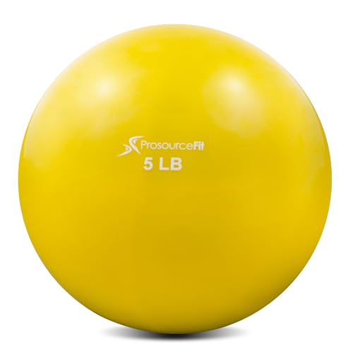 ProsourceFit Weighted Toning Exercise Balls for Pilates, Yoga, Strength Training and Physical Therapy, 2 lb to 8 lb, Color Coded