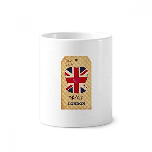 Chapeau de Londres tasse blanche en céramique 350ml porte-brosse à dents