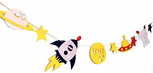 Solar System Party Garland Outer Space Rocket Shuttle Birthday Party Garland Supplies Moon Astronaut Theme Party