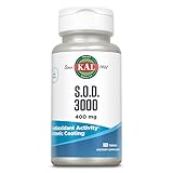 KAL S.O.D. 3000 Antioxidant Supplement 400mg, Superoxide Dismutase (SOD), Beef Liver Source, Super Antioxidant Support, Enteric Coated for Maximum Assimilation, 60-Day Guarantee, 100 Serv, 100 Tablets