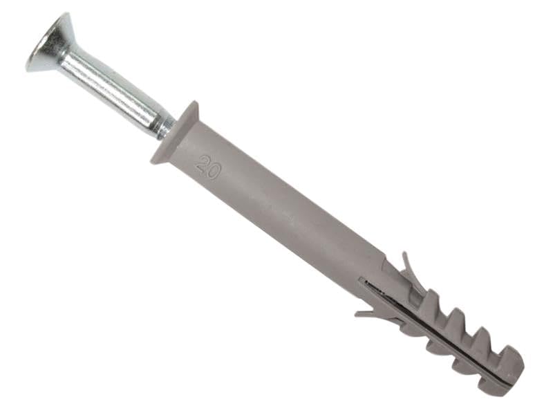 MasonMate MAMFF860 Nylon Frame Fixing 8 60mm Box of 100 Hammer, Grey