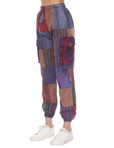 THE COLLECTION ROYAL Unisex Hippie Patchwork Bohemian Casual Rave Festival Harem Drawstring Boho Trouser Jogger Pants2