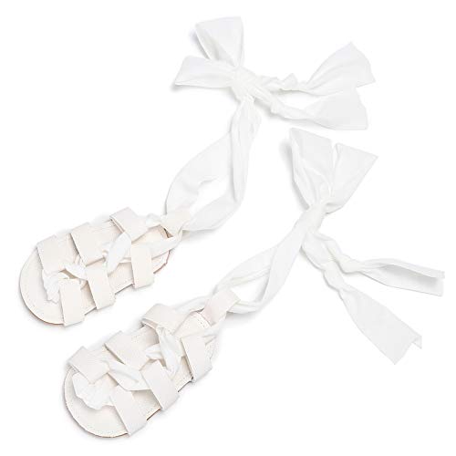 COSANKIM Baby Girls Sandals Infant Summer Shoes with Flower Soft Sole Newborn Toddler First Walker Crib Shoes (10-White,12-18 Months Toddler)