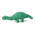Mythonic Pawish Play Rex the Green Dinosaur Dog Rope Toy (25cm) Tough Chew Toy for Medium & Large Dogs Natural Cotton, Teeth Cleaning, Safe for Puppies