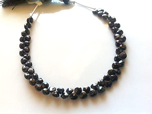 Spinelle noire cœurs facettés 4mm évite les ternissures de vos bijoux
