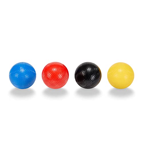 Uber Games 16oz Composite Croquet Balls Set of 4, Regulation Size 3 5/8" Diameter, Black, Red, Blue & Yellow, Durable Plastic - Image 2
