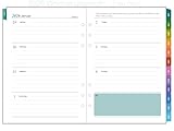 2026 Wochenplaner Einlage A5 6 Löcher, Deutsch, 1 Woche auf 2 Seiten mit Tabs, datiert mit Feiertagen, Extra Notizen & Kontakte, Geschäftsplaner Jan-Dez, 100g/m² Papier, Nachfüllpapier für Kalender