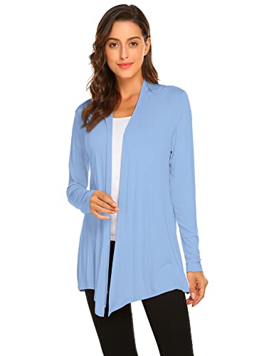 Image of Newchoice Womens Casual Lightweight Long Sleeve Cardigan Soft Drape Open Front Fall Dusters (S-3XL)
