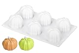 Molde de Silicona de Calabaza de Halloween 3D Molde para Hornear Molde de Postre Molde de Pastel Molde de Silicona para Fondant Molde para Muffins para Pudín Chocolate Gelatina Mousse Jabón(Blanco)
