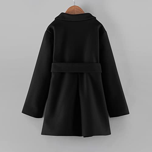 Toddler Baby Girls Classic Wool Blend Coat Winter Double Breasted Trench Coat Outwear Pea Coat Jacket4