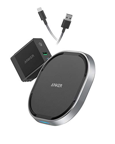 Anker USB-C Wireless Charger, 15W Fast Wireless Charging Pad, Qi-Certified, 7.5W Fast Charge iPhone Xs/XS Max/XR/X/8/8 Plus, 10W for Galaxy Note 9/S9+/S9, PowerWave 15 Pad (with Quick Charge Adapter)