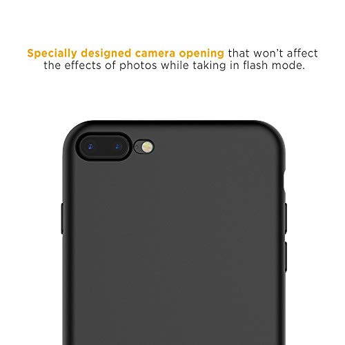 Easyacc Slim Case For Iphone 8 Plus/Iphone 7 Plus, [Support Wireless Charging] Black Tpu Phone Case Matte Finish Profile Phone Cover Compatible With Iphone 8 Plus/Iphone 7 Plus #TOP1