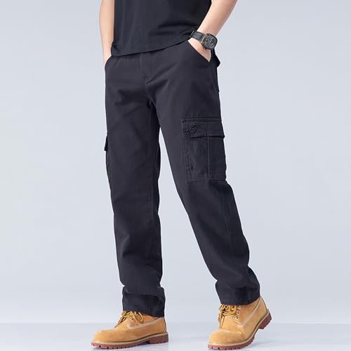 Pantalon cargo homme coupe ample cordon de serrage jambe droite travail - 5