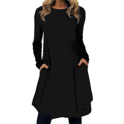 black long sleeve midi t shirt dress long sleeve t shirt dresses Long sleeve T-shirt maxi dress Black / Large