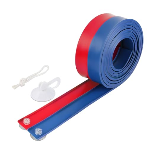 Image of Flexible Race Car Track 15 Ft Starter Set with Suction Cups Compatible with Diecast 1 /64th Car for Ages 3 & Up Classic Blue and Red Double Track Long Rolls Up Portable Racetrack