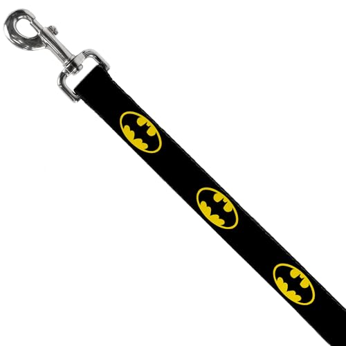 Buckle-down schmal 1,3 cm Batman Shield Schwarz/Gelb Hund Leine, 4-ft X 1/5,1 cm