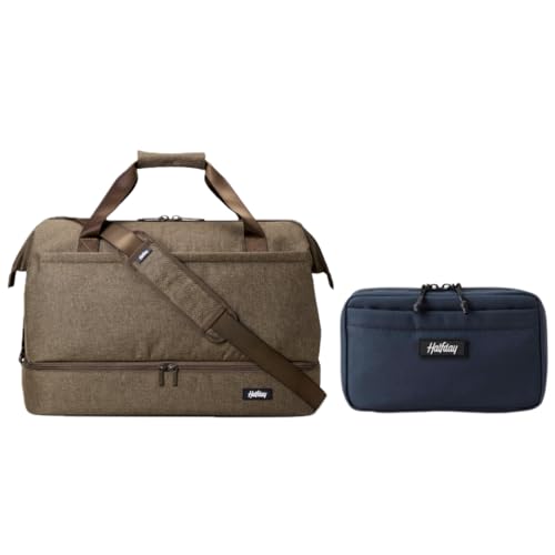 Halfday Double Decker Weekender Bag 40L Carry-On Duffel, Dune and Sidekick Tech Organizer Kit, Marine