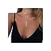 Produktbild IYOU Fashion Layered Halskette Gold Pailletten Kette Y-Form Ring Halsketten Choker Schmuck für Damen und Mädchen