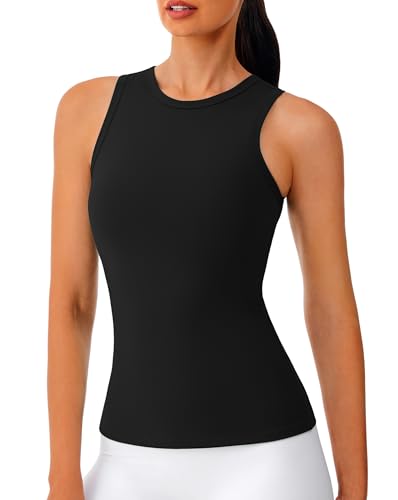 JOYSPELS Workout Tank Tops for Women - Butter Soft High Neck Athletic Gym Yoga Pilates Tank Tops