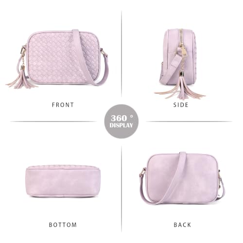 Image of AFKOMST Woven Crossbody Bag, Small Summer Purse and Boho Bag for Women | Vegan Leather, Roomy Space, 2.3L Capacity, fits iPad mini /Long Wallet /Kindle, Versatile for Daily Use /Casual /Date /Office